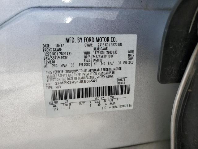 Photo 14 from auction – 2018 FORD EDGE TITAN with VIN 2FMPK3K91JBB06541