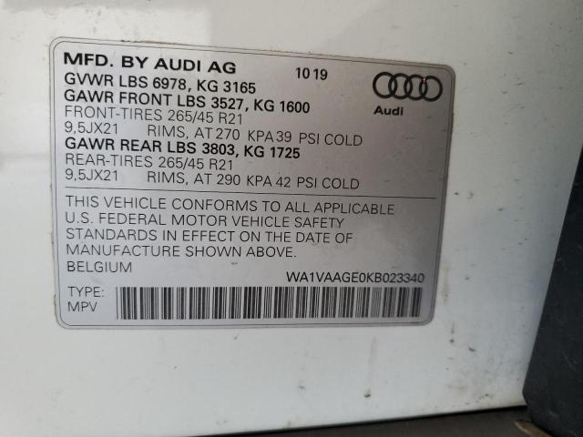 Photo 14 from auction – 2019 AUDI E-TRON PRE with VIN WA1VAAGE0KB023340