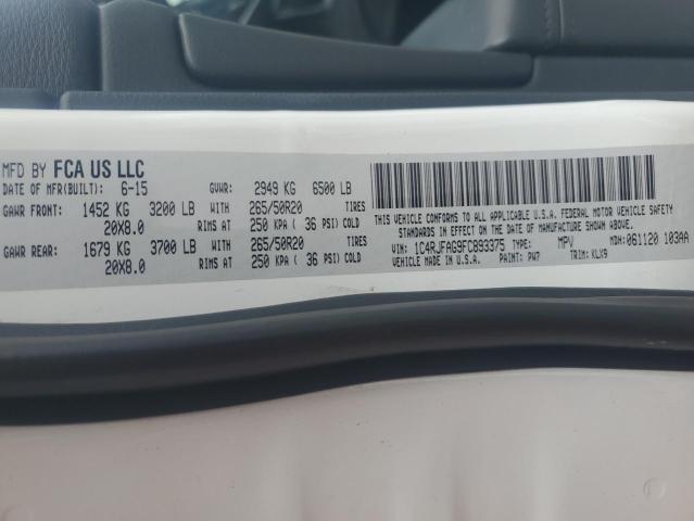 Photo 14 from auction – 2015 JEEP GRAND CHER with VIN 1C4RJFAG9FC893375