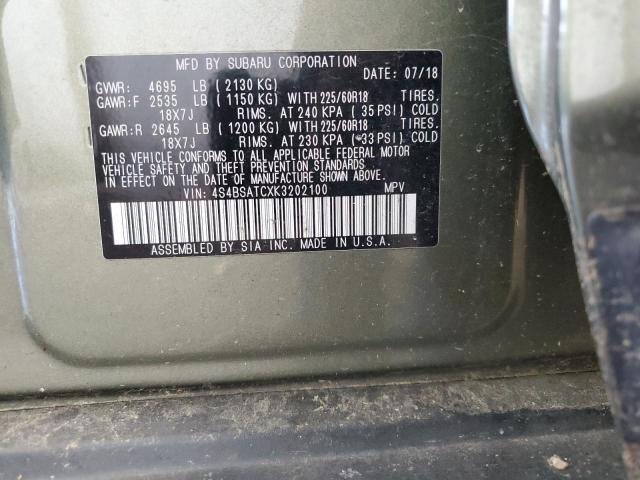 Photo 14 from auction – 2019 SUBARU OUTBACK TO with VIN 4S4BSATCXK3202100