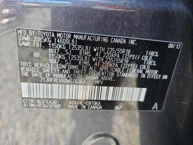 Photo 14 from auction – 2013 TOYOTA RAV4 LIMIT with VIN 2T3DFREV4DW076363