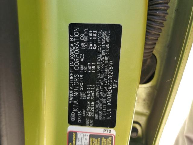 Photo 14 from auction – 2016 KIA SOUL with VIN KNDJN2A21G7827640