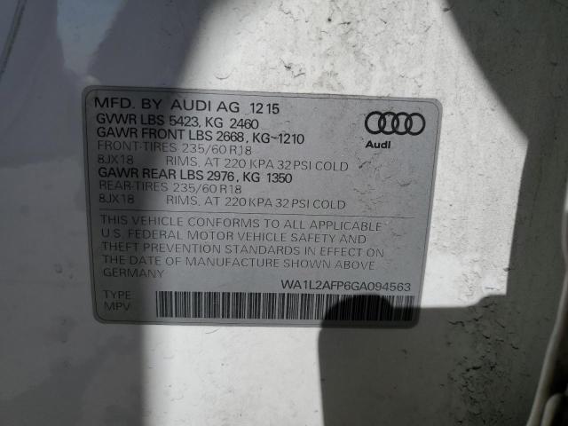 Photo 14 from auction – 2016 AUDI Q5 PREMIUM with VIN WA1L2AFP6GA094563