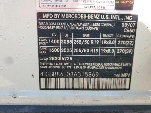 Photo 14 from auction – 2008 MERCEDES-BENZ ML 350 with VIN 4JGBB86E08A315869
