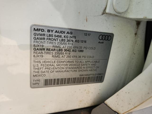 Photo 14 from auction – 2018 AUDI Q5 PREMIUM with VIN WA1ANAFY3J2105611