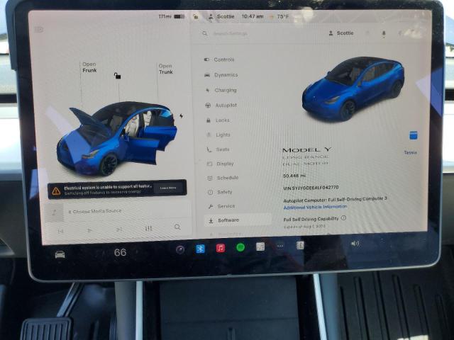 Photo 9 from auction – 2020 TESLA MODEL Y with VIN 5YJYGDEE4LF042770