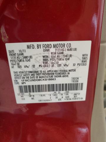 Photo 14 from auction – 2012 FORD ESCAPE XLT with VIN 1FMCU9DG9CKB18663