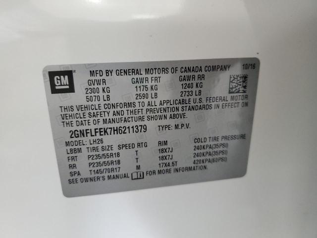 Photo 14 from auction – 2017 CHEVROLET EQUINOX LT with VIN 2GNFLFEK7H6211379