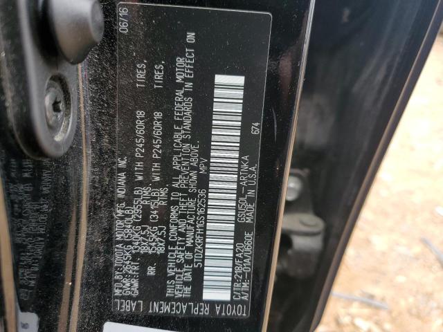 Photo 14 from auction – 2016 TOYOTA HIGHLANDER with VIN 5TDZKRFH1GS162536