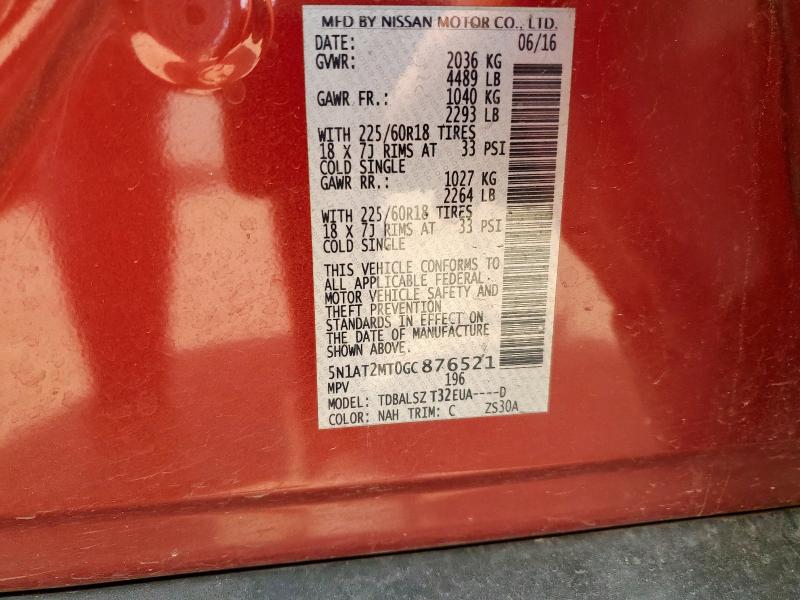 Photo 14 from auction – 2016 NISSAN ROGUE S with VIN 5N1AT2MT0GC876521