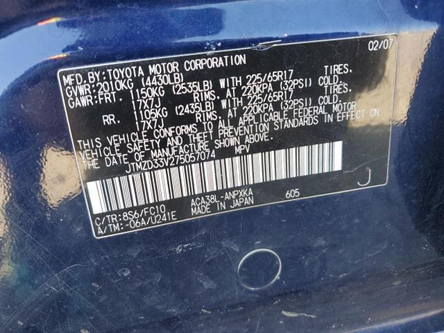 Photo 14 from auction – 2007 TOYOTA RAV4 with VIN JTMZD33V275057074