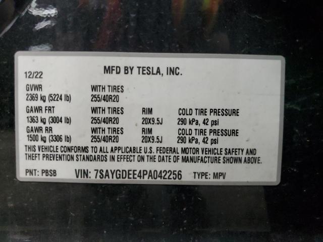 Photo 14 from auction – 2023 TESLA MODEL Y with VIN 7SAYGDEE4PA042256