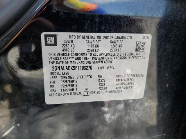 Photo 14 from auction – 2015 CHEVROLET EQUINOX LS with VIN 2GNALAEK5F1103270