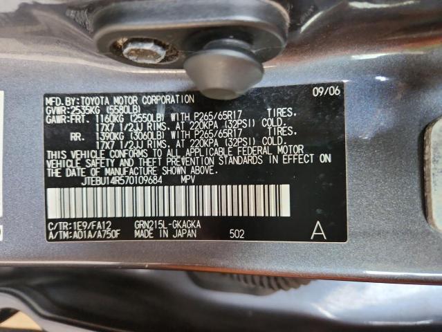 Photo 14 from auction – 2007 TOYOTA 4RUNNER SR with VIN JTEBU14R570109684