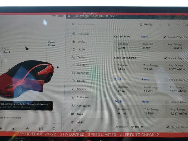 Photo 9 from auction – 2018 TESLA MODEL 3 with VIN 5YJ3E1EBXJF129722