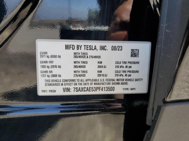 Photo 14 from auction – 2023 TESLA MODEL X with VIN 7SAXCAE53PF413500