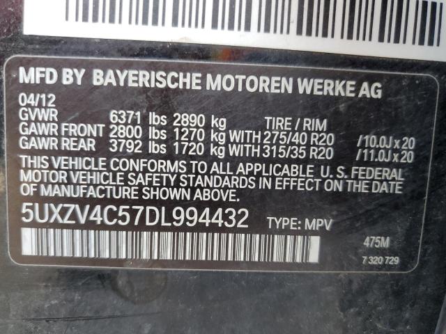 Photo 14 from auction – 2013 BMW X5 XDRIVE3 with VIN 5UXZV4C57DL994432