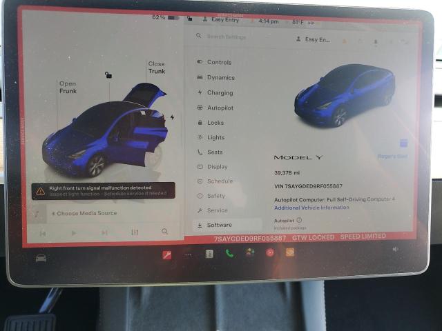 Photo 9 from auction – 2024 TESLA MODEL Y with VIN 7SAYGDED9RF055887
