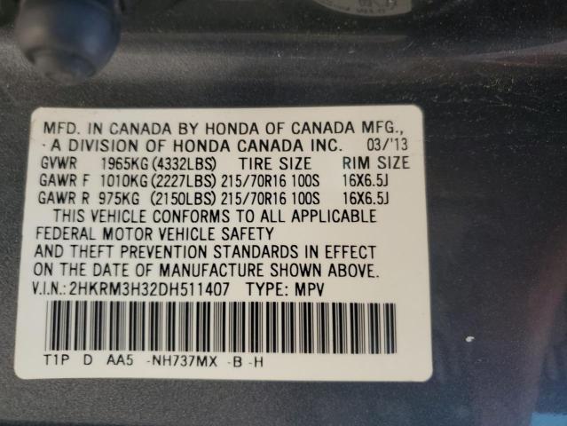 Photo 14 from auction – 2013 HONDA CR-V LX with VIN 2HKRM3H32DH511407