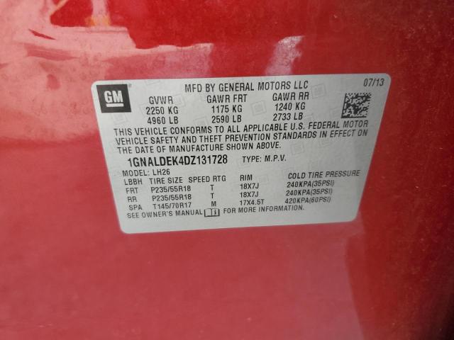 Photo 14 from auction – 2013 CHEVROLET EQUINOX with VIN 1GNALDEK4DZ131728