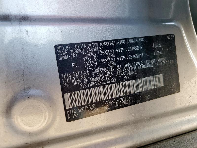 Photo 14 from auction – 2023 TOYOTA RAV4 LE with VIN 2T3H1RFV2PC236339