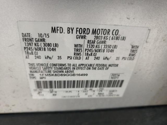 Photo 14 from auction – 2016 FORD EXPLORER X with VIN 1FM5K8D89GGB16499