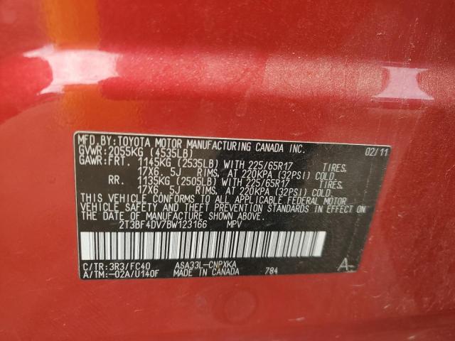 Photo 14 from auction – 2011 TOYOTA RAV4 with VIN 2T3BF4DV7BW123166