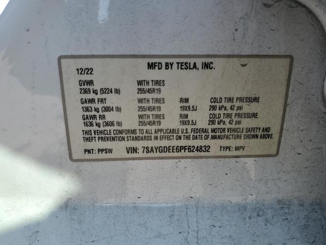 Photo 14 from auction – 2023 TESLA MODEL Y with VIN 7SAYGDEE6PF624832