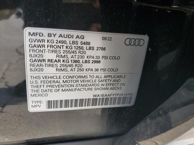 Photo 14 from auction – 2023 AUDI Q5 PREMIUM with VIN WA1EAAFY7P2014783