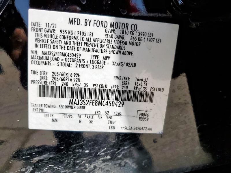 Photo 14 from auction – 2021 FORD ECOSPORT S with VIN MAJ3S2FE8MC450429