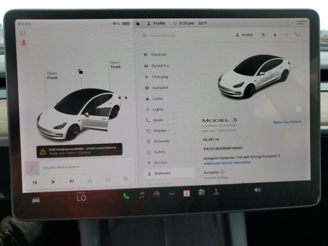 Photo 9 from auction – 2022 TESLA MODEL 3 AW with VIN 5YJ3E1EB6NF119050