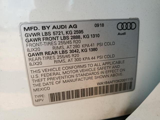 Photo 14 from auction – 2019 AUDI SQ5 PREMIU with VIN WA1B4AFY3K2001113
