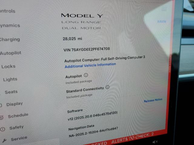 Photo 9 from auction – 2023 TESLA MODEL Y with VIN 7SAYGDEE2PF674708