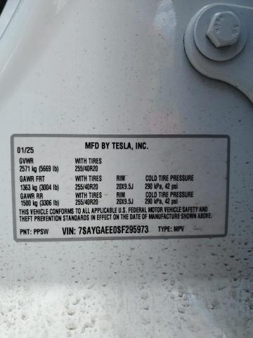 Photo 14 from auction – 2025 TESLA MODEL Y with VIN 7SAYGAEE0SF295973