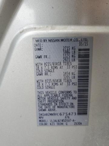 Photo 14 from auction – 2015 NISSAN PATHFINDER with VIN 5N1AR2MN9FC675473