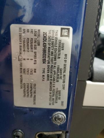 Photo 14 from auction – 2008 PONTIAC TORRENT with VIN 2CKDL43F686032804