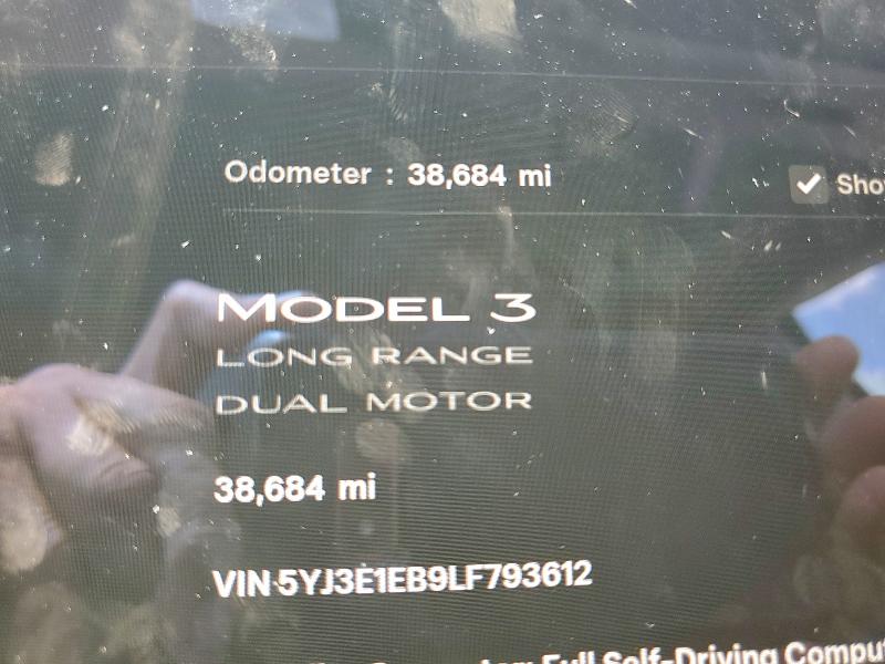 Photo 9 from auction – 2020 TESLA MODEL 3 with VIN 5YJ3E1EB9LF793612