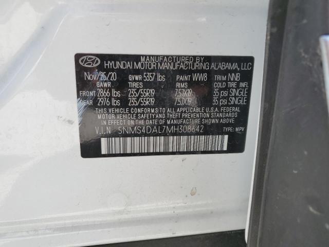Photo 14 from auction – 2021 HYUNDAI SANTA FE with VIN 5NMS4DAL7MH308642