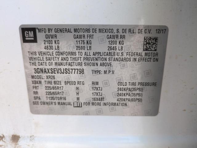 Photo 14 from auction – 2018 CHEVROLET EQUINOX LT with VIN 3GNAXSEV3JS577798