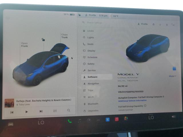 Photo 9 from auction – 2020 TESLA MODEL Y with VIN 5YJYGDEF6LF000500