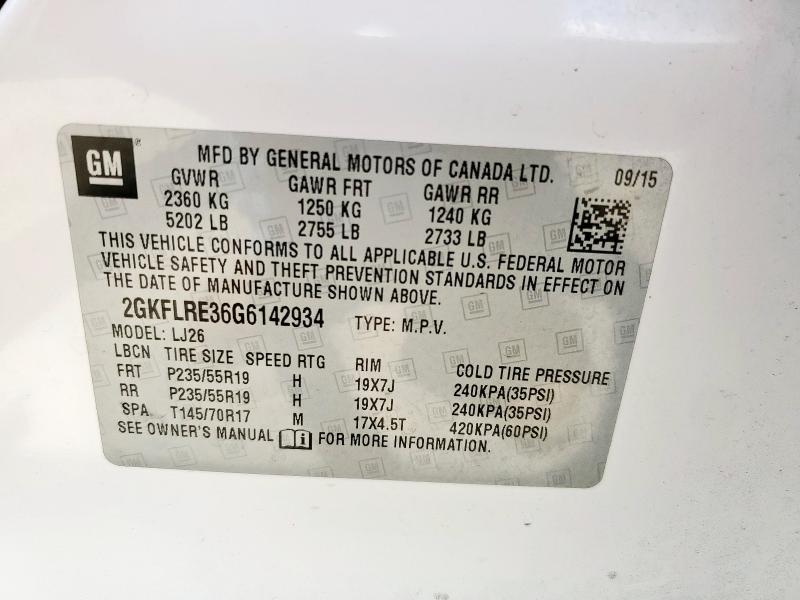 صورة رقم 14 من المزاد - 2016 GMC TERRAIN DE مع VIN 2GKFLRE36G6142934
