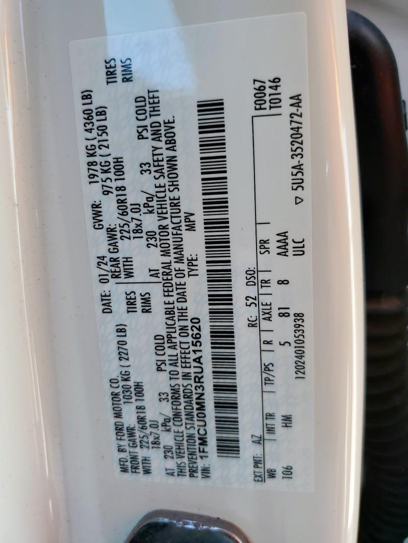 Photo 14 from auction – 2024 FORD ESCAPE ST with VIN 1FMCU0MN3RUA15620
