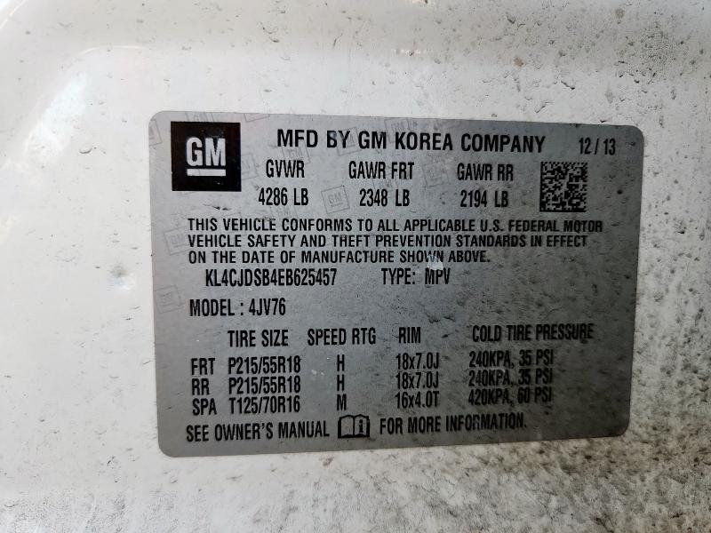 Photo 14 from auction – 2014 BUICK ENCORE PRE with VIN KL4CJDSB4EB625457