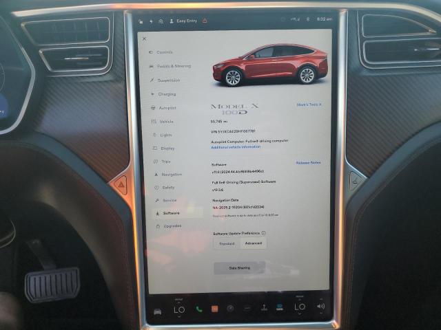 Photo 9 from auction – 2017 TESLA MODEL X with VIN 5YJXCAE29HF067781