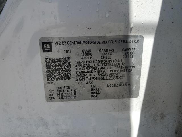 Photo 14 from auction – 2020 CHEVROLET TRAX 1LT with VIN 3GNCJPSB6LL218931