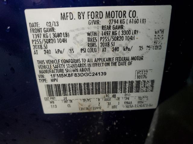 Photo 14 from auction – 2013 FORD EXPLORER L with VIN 1FM5K8F83DGC24139