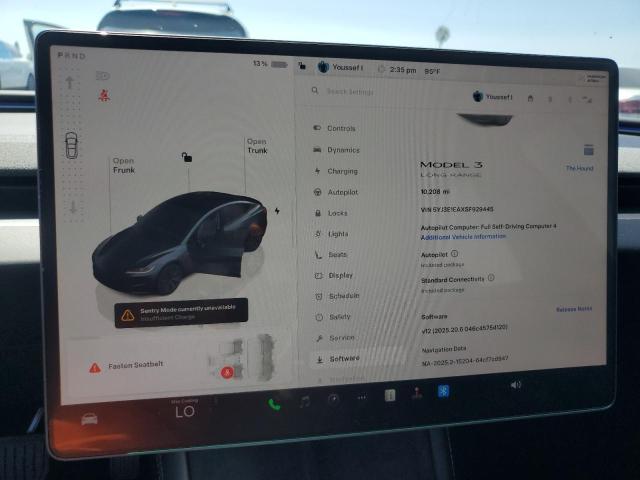 Photo 9 from auction – 2025 TESLA MODEL 3 with VIN 5YJ3E1EAXSF929445