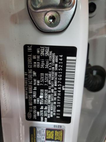 Photo 14 from auction – 2016 KIA SORENTO EX with VIN 5XYPH4A57GG152144