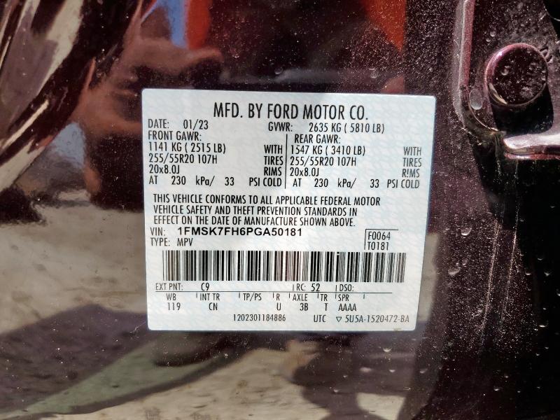 Photo 14 from auction – 2023 FORD EXPLORER L with VIN 1FMSK7FH6PGA50181