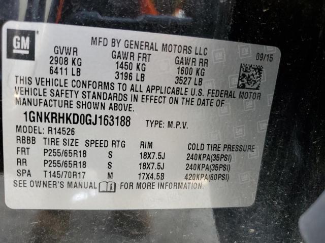 Photo 14 from auction – 2016 CHEVROLET TRAVERSE L with VIN 1GNKRHKD0GJ163188